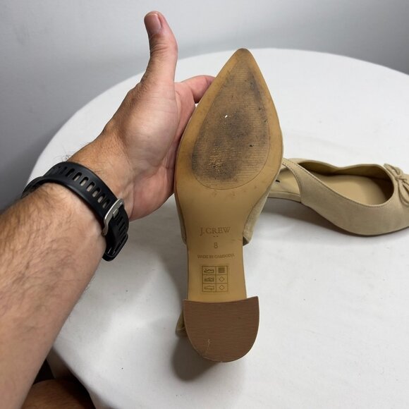 J.Crew Slingback Bow Heels in Saddle Size 8 BJ253 - Picture 10 of 12